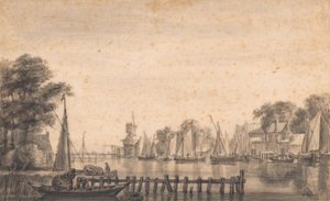 Die Vecht bei Weesp mit Mühle "De Stinkerd" von Simon de Vlieger