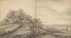 Panorama von Boersberg mit Schloss Doorwerth in der Ferne