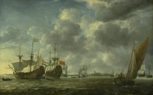 Schiffe im Fluss Maas vor Rotterdam