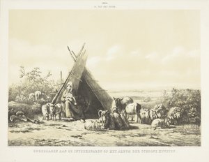 Familie bei einer Hirtenhütte von Simon van den Berg