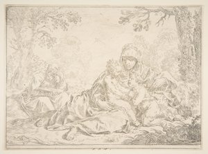 Heilige Familie mit Johannes dem Täufer, ca. 1637-1640