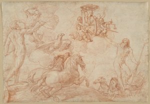 Jupiter, Neptun und Pluto huldigen dem Wappen von Kardinal Borghese