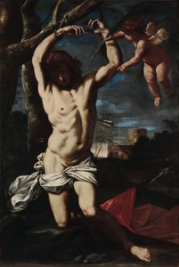 Der heilige Sebastian und ein Engel von Simone Cantarini