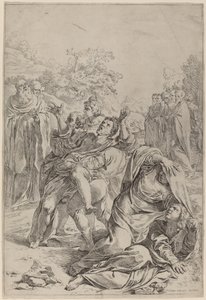 Der heilige Benedikt heilt den Besessenen von Simone Cantarini after Lodovico Carracci