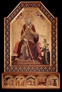 Saint Louis von Anjou (von Toulouse) krönt Robert I. von Neapel (1277-1343). Gemälde von Simone Martini (ca. 1284-1344) 1317 Neapel, Museo Nazionale di Capodimonte von Simone Martini