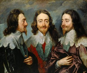 Karl I., König von England 1600-1649, aus drei Blickwinkeln Das dreifache Porträt, 1636 von Sir Anthony van Dyck