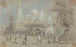 Ansicht der Hagia Sophia Moschee und Shadirvan-Brunnen, Istanbul von Sir Charles DOyly