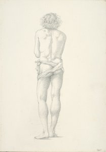 Rückansicht eines stehenden männlichen Aktes von Sir Edward Burne Jones