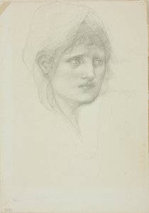 Verhüllter Kopf, Augen nach rechts blickend