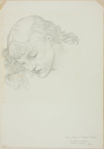 Kopf, Studie für Spiegel der Venus von Sir Edward Burne Jones