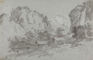 Vom Fenster des Gasthauses in Lauterbraun von Sir George Howland Beaumont seventh Baronet