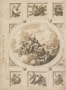 Entwurf für eine Decke in Addiscombe: Bacchus und Ariadne von Sir James Thornhill