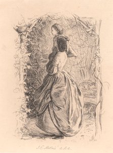 Fröhliche Frühlingszeit. Frau und Kind schauen auf Vogel im Nest. von Sir John Everett Millais