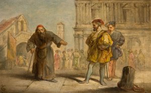 Szene aus Shakespeares Der Kaufmann von Venedig, 1865 von Sir John Gilbert