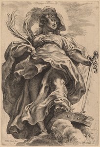 Heilige Katharina in den Wolken