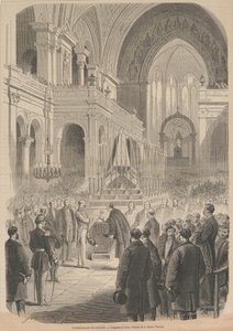 Das Begräbnis von Gioacchino Rossini. Die Weihe in der Kirche der Heiligen Dreifaltigkeit, 1868 von Smeeton and Cie . Cosson