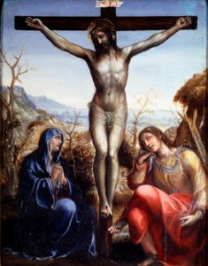 Die Kreuzigung mit der Jungfrau und Johannes dem Täufer, um 1540 von Sodoma