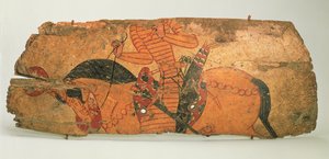 Schild, gefunden in den Ruinen von Qalai Mugh (Burg der Zoroastrier), spätes 17. bis frühes 18. Jahrhundert