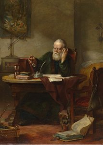 Detail: John Milton besucht Galileo Galilei, als er ein Gefangener der Inquisition war von Solomon Alexander Hart
