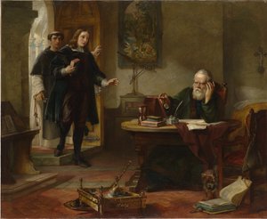 Milton besucht Galileo, als er ein Gefangener der Inquisition war, 1847 von Solomon Alexander Hart