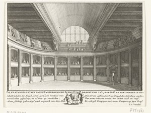 Das Theater von Jacob van Campen von der Bühne aus gesehen, 1658