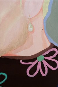 Blonde Frau mit rosa Blume von Sophia Novosel