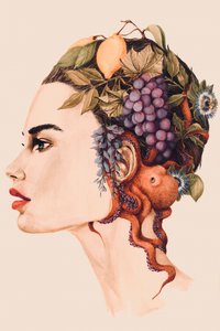 Surreales Frauen-Oktopus-Porträt