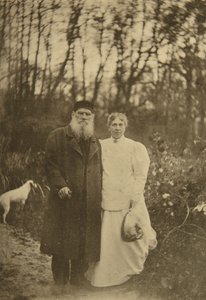 Russischer Autor Leo Tolstoi und seine Frau Sophia Tolstaya, Russland, 1895 von Sophia Andreevna Tolstaya