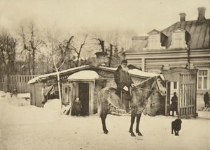 Russischer Autor Leo Tolstoi zu Pferd, Moskau, Russland von Sophia Andreevna Tolstaya