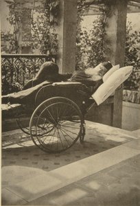 Russischer Autor Leo Tolstoi erholt sich in Gaspra, Krim, Russland, 1902