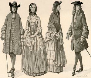 Kleidung während der Herrschaft von Karl II., Jakob II., Wilhelm und Maria 1682-1700, 1903, 1937