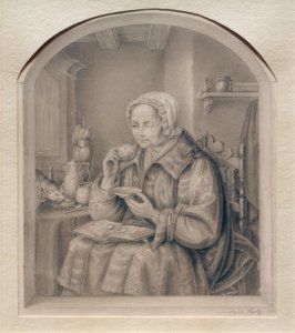 Frau beim Kaffeetrinken