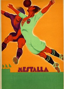 Werbung für ein Spiel zwischen Valencia und einer englischen Mannschaft im Mestalla-Stadion am 15. April 1929