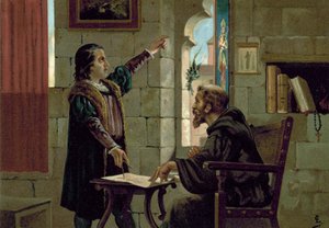 Christoph Kolumbus im Kloster von La Rabida, 1490er Jahre