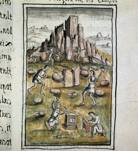 Codex der Eroberung Mexikos: Steinmetzarbeit