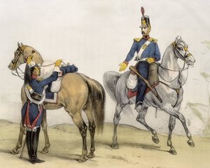DE SOTTO, Serafin Maria, Graf von Clonard (1793 - 1862). Historia organica de las armas de Infanteria y Caballeria espanolas. 1851 - 1859. Kavalleristen während der Herrschaft von Ferdinand VII. von Spanien. Soldat der Linienkavallerie und Leichten Kavalle