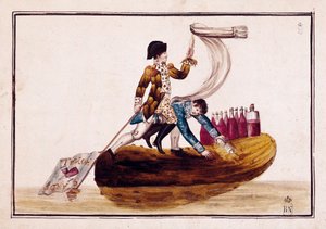 Vertreibung von Joseph Bonaparte (1768-1844) nach der Niederlage von Vitoria in Spanien von Spanish School