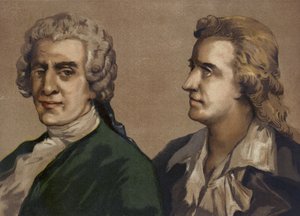 Friedrich Gottlieb Klopstock und Friedrich Schiller, deutsche Dichter von Spanish School