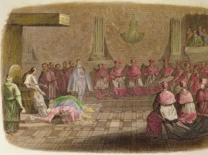 Japanische Botschafter verneigen sich vor Papst Gregor XIII. im Jahr 1585 von Spanish School