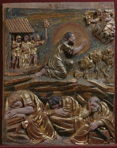 Jesus im Garten Gethsemane (Detail eines Renaissance-Altars)