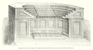Anordnung der Tasten der monumentalen Orgel der Petersbasilika, Rom