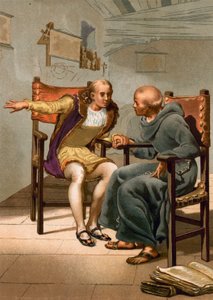 Treffen zwischen Kolumbus und P. Marchena bei der Rückkehr der ersten Reise
