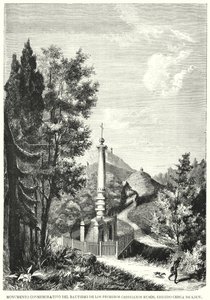 Denkmal für die Magdeburger Rechte, auch bekannt als das Taufdenkmal von Ruthenien, Kiew, Ukraine (Lithografie)