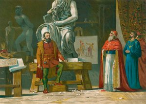 Papst Julius II. besucht die Werkstatt von Michelangelo