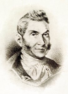 Porträt von Bartolome Jose Gallardo Blanco (1776-1852), spanischer Intellektueller, 19. Jahrhundert (Lithografie)