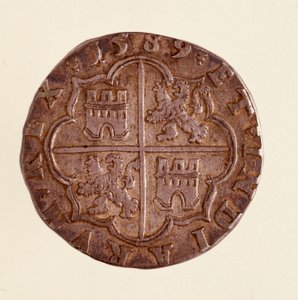 Silbermünze (8 Reales) aus Spanien: Regierungszeit von Philipp II (1556-1598)