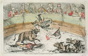 Spanischer Stier, Karikatur von Joseph Bonaparte, König von Spanien, 1809 von Spanish School