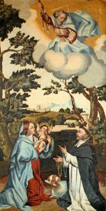 Die Jungfrau Maria präsentiert Jesus dem St. Dominikus
