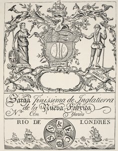 Handelslabel der South Sea Company von Spanish School