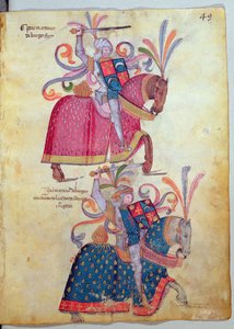 Zwei Kavaliere, aus dem Libro de Los Caballeros de Santiago